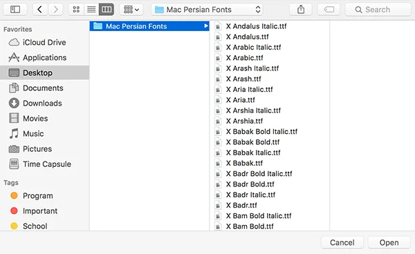 آموزش نصب فونت در مک بوک